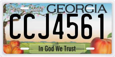 GA license plate CCJ4561