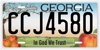 GA license plate CCJ4580