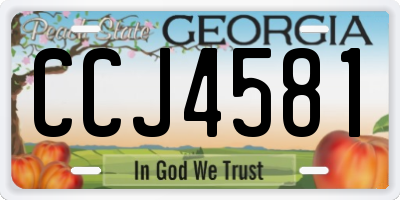 GA license plate CCJ4581