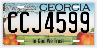 GA license plate CCJ4599