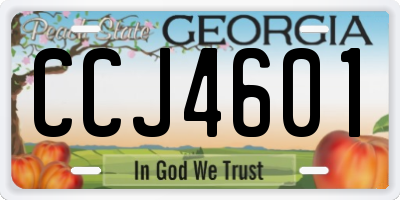 GA license plate CCJ4601