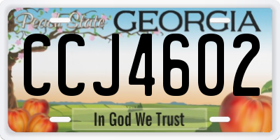 GA license plate CCJ4602
