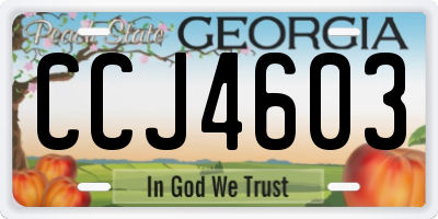 GA license plate CCJ4603