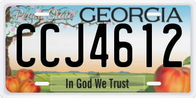 GA license plate CCJ4612