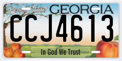 GA license plate CCJ4613