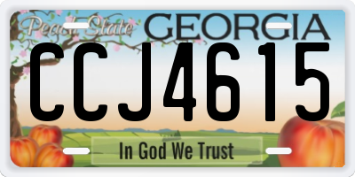 GA license plate CCJ4615