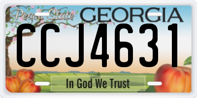 GA license plate CCJ4631