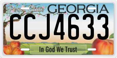 GA license plate CCJ4633
