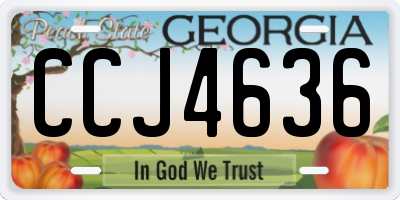 GA license plate CCJ4636
