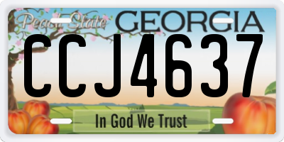 GA license plate CCJ4637