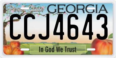 GA license plate CCJ4643