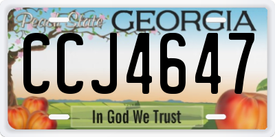 GA license plate CCJ4647