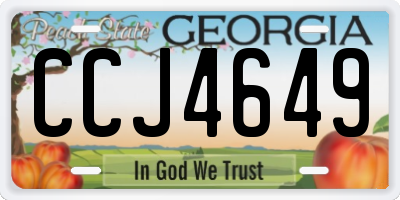 GA license plate CCJ4649