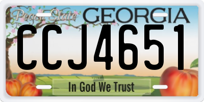 GA license plate CCJ4651