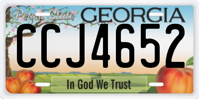 GA license plate CCJ4652