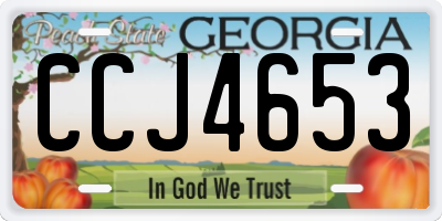 GA license plate CCJ4653