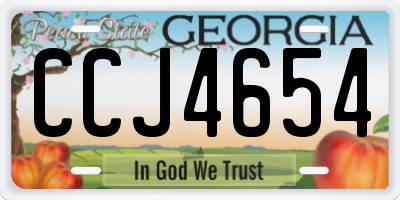 GA license plate CCJ4654