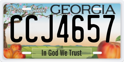 GA license plate CCJ4657