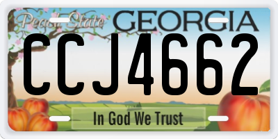 GA license plate CCJ4662