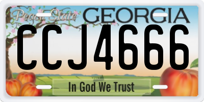 GA license plate CCJ4666