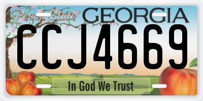 GA license plate CCJ4669