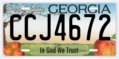 GA license plate CCJ4672
