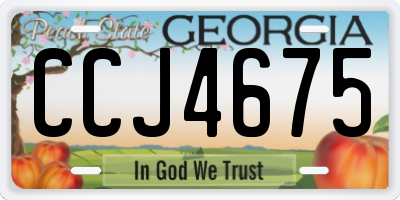 GA license plate CCJ4675