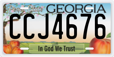 GA license plate CCJ4676
