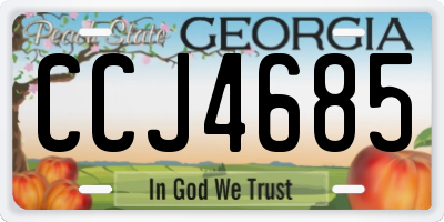 GA license plate CCJ4685