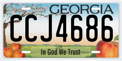 GA license plate CCJ4686