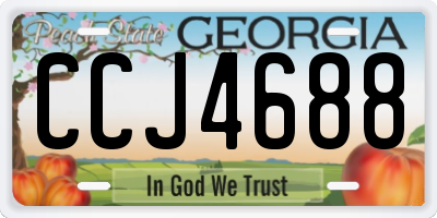 GA license plate CCJ4688