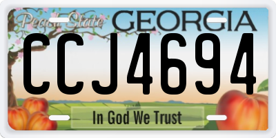 GA license plate CCJ4694