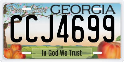 GA license plate CCJ4699