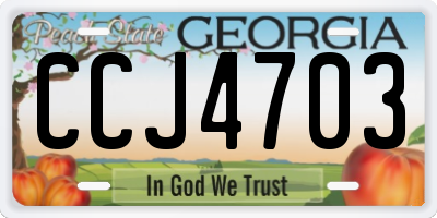 GA license plate CCJ4703