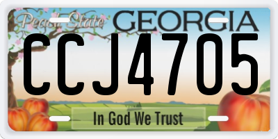 GA license plate CCJ4705
