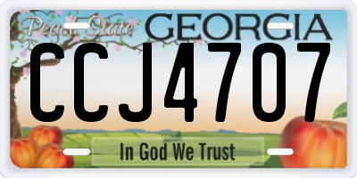 GA license plate CCJ4707