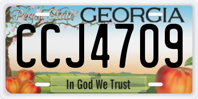 GA license plate CCJ4709