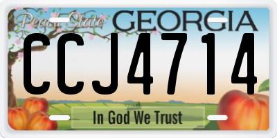 GA license plate CCJ4714