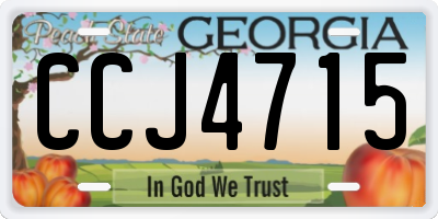 GA license plate CCJ4715