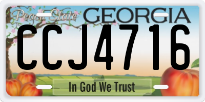 GA license plate CCJ4716