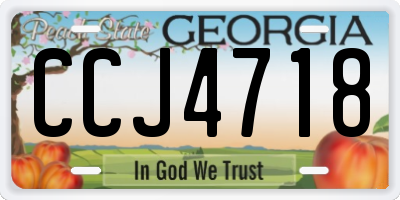 GA license plate CCJ4718
