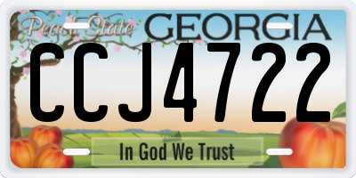 GA license plate CCJ4722