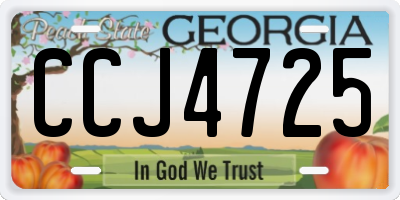 GA license plate CCJ4725