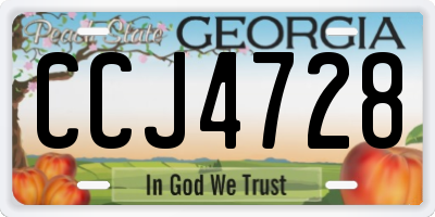 GA license plate CCJ4728