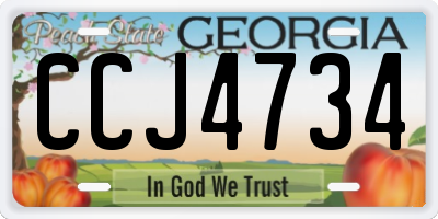GA license plate CCJ4734