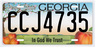 GA license plate CCJ4735