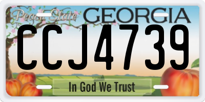GA license plate CCJ4739