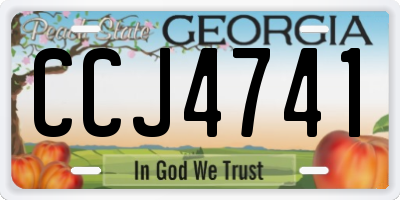 GA license plate CCJ4741
