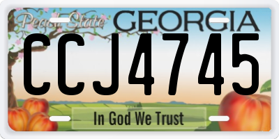 GA license plate CCJ4745