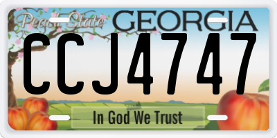 GA license plate CCJ4747